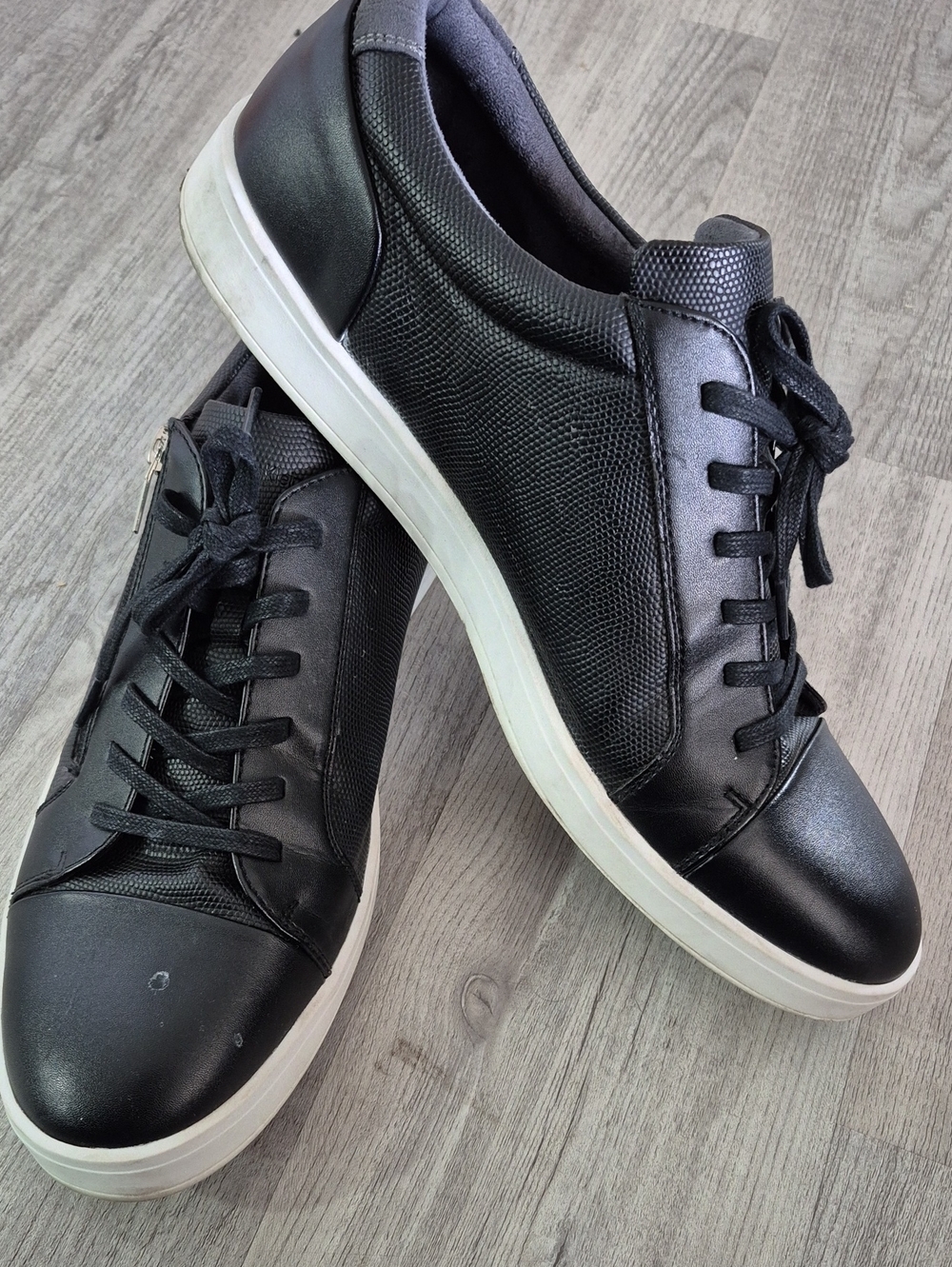 Calvin Klein Black Low-Top Sneakers with White Outsole